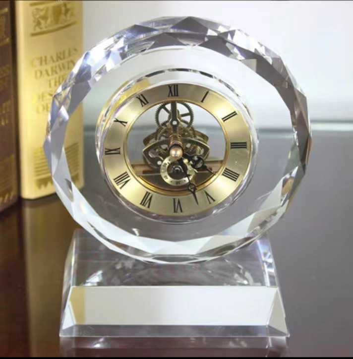 Creative crystal table clock and wall clock ornaments for the bedroom bedside, home living room desk, table clock, and soft furnishings pic 3