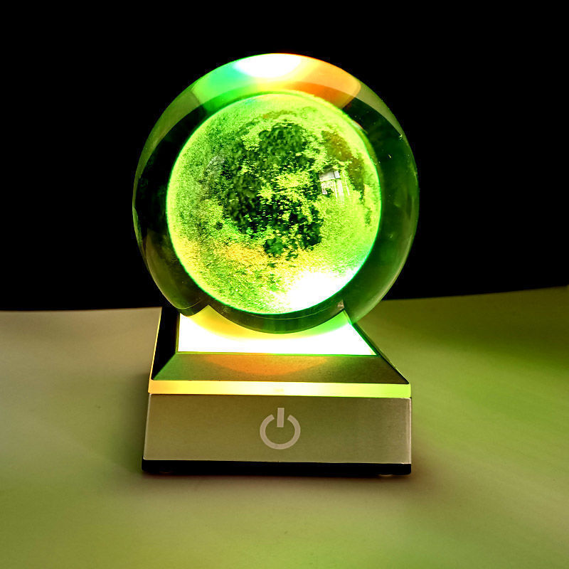 Creative cross-border wholesale 3D inwardly engraved luminous crystal balls, solar system birthday gifts, executive home decorations, handicrafts pic 17