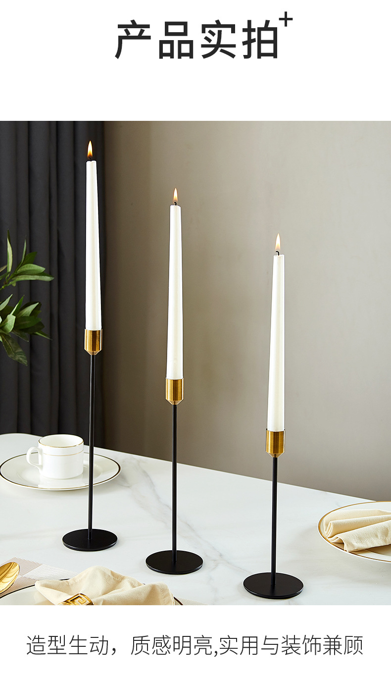 Nordic ironwork candlesticks, dining tables, metal home candlesticks, creative wedding and celebration candlesticks, high-end decorative items wholesale factory pic 7