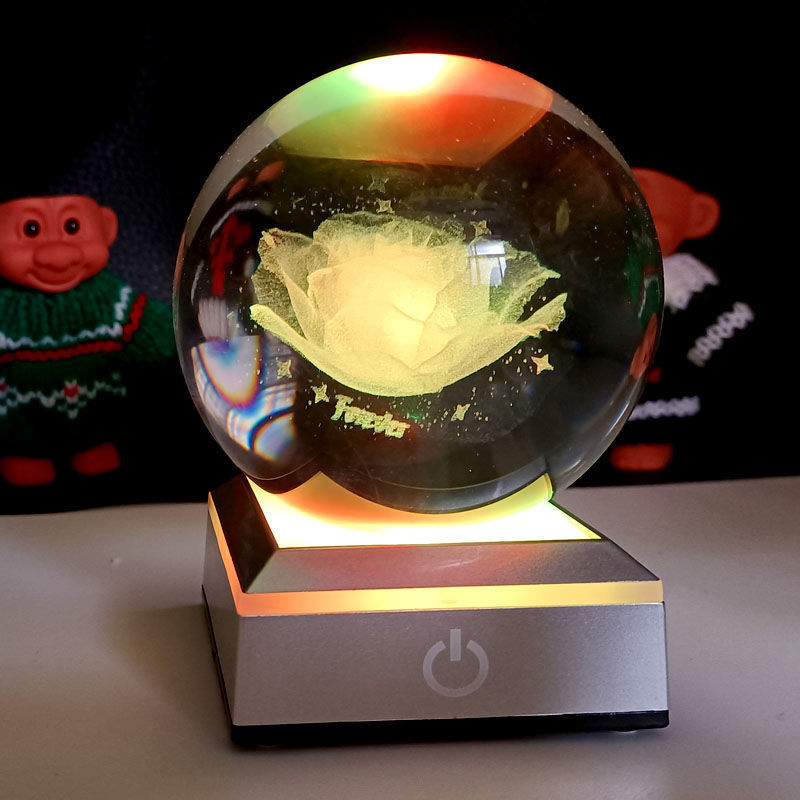 Creative cross-border wholesale 3D inwardly engraved luminous crystal balls, solar system birthday gifts, executive home decorations, handicrafts pic 6