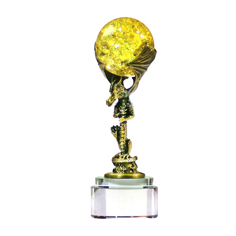 Spiral dragon crystal ball decorative desk wine cabinet decoration modern creative model room metal decorative handicrafts Application Scenario