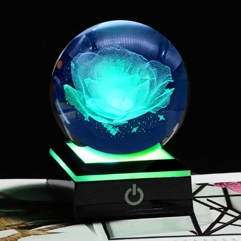 Creative cross-border wholesale 3D inwardly engraved luminous crystal balls, solar system birthday gifts, executive home decorations, handicrafts pic 18