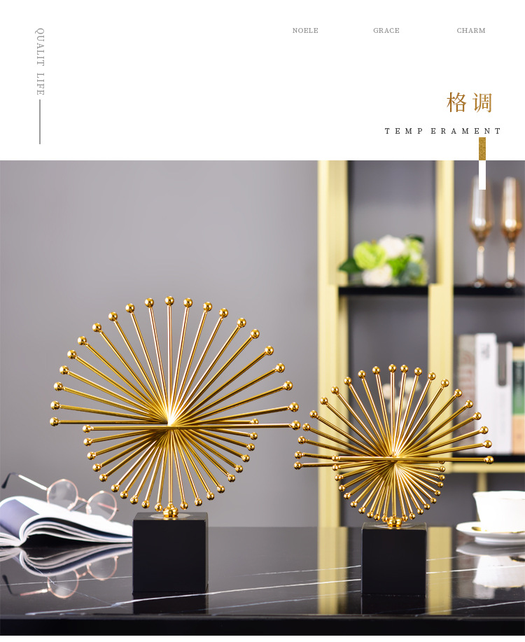 European-style creative light luxury metal decorative items, high-end decoration for home living rooms, gifts and handicrafts wholesale factory pic 3