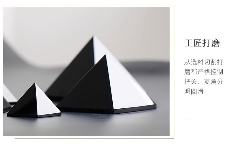 Obsidian pyramid ornaments, black crystal car raw stone, living room, office, home and study decoration pyramid pic 11