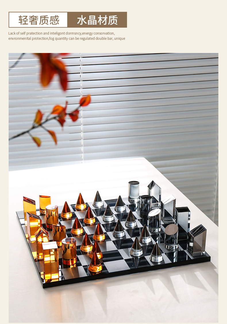 Wholesale of high-end European-style light luxury crystal chess ornaments and small decorative handicrafts for home living rooms pic 9