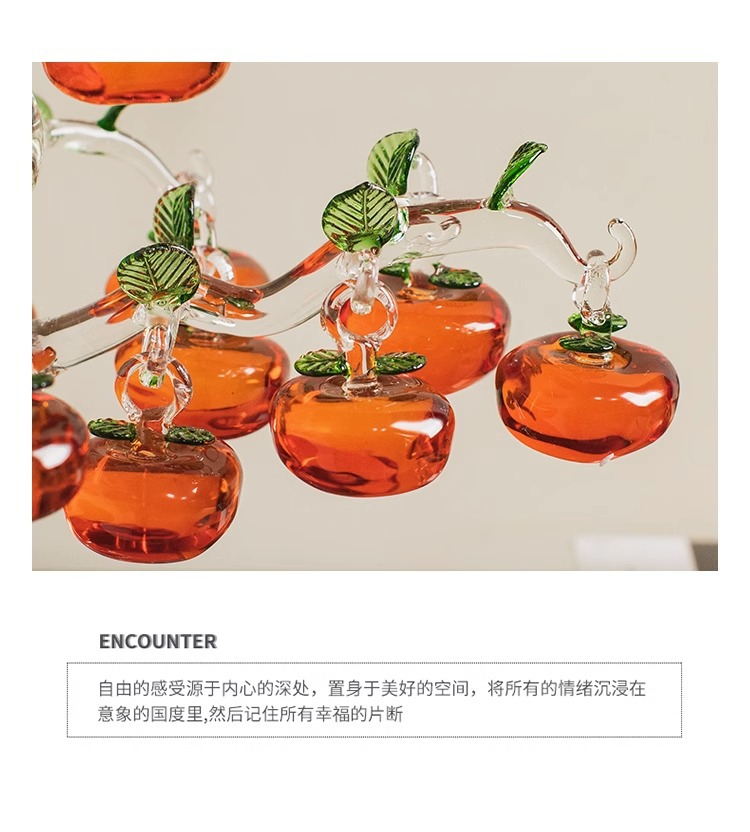 Crystal persimmon tree creative home decorations, living room entrance hall ornaments, TV cabinet decorations, home wine cabinet handicrafts pic 12