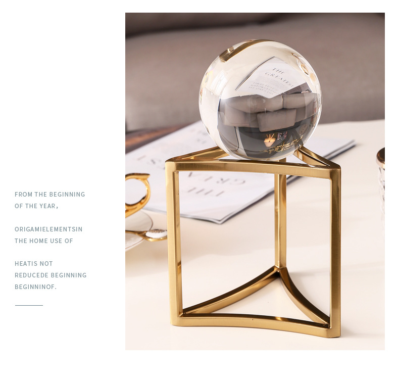 Modern, simple and light luxury crystal ball ornaments, Nordic living room model room home wine cabinet soft decoration wholesale pic 5