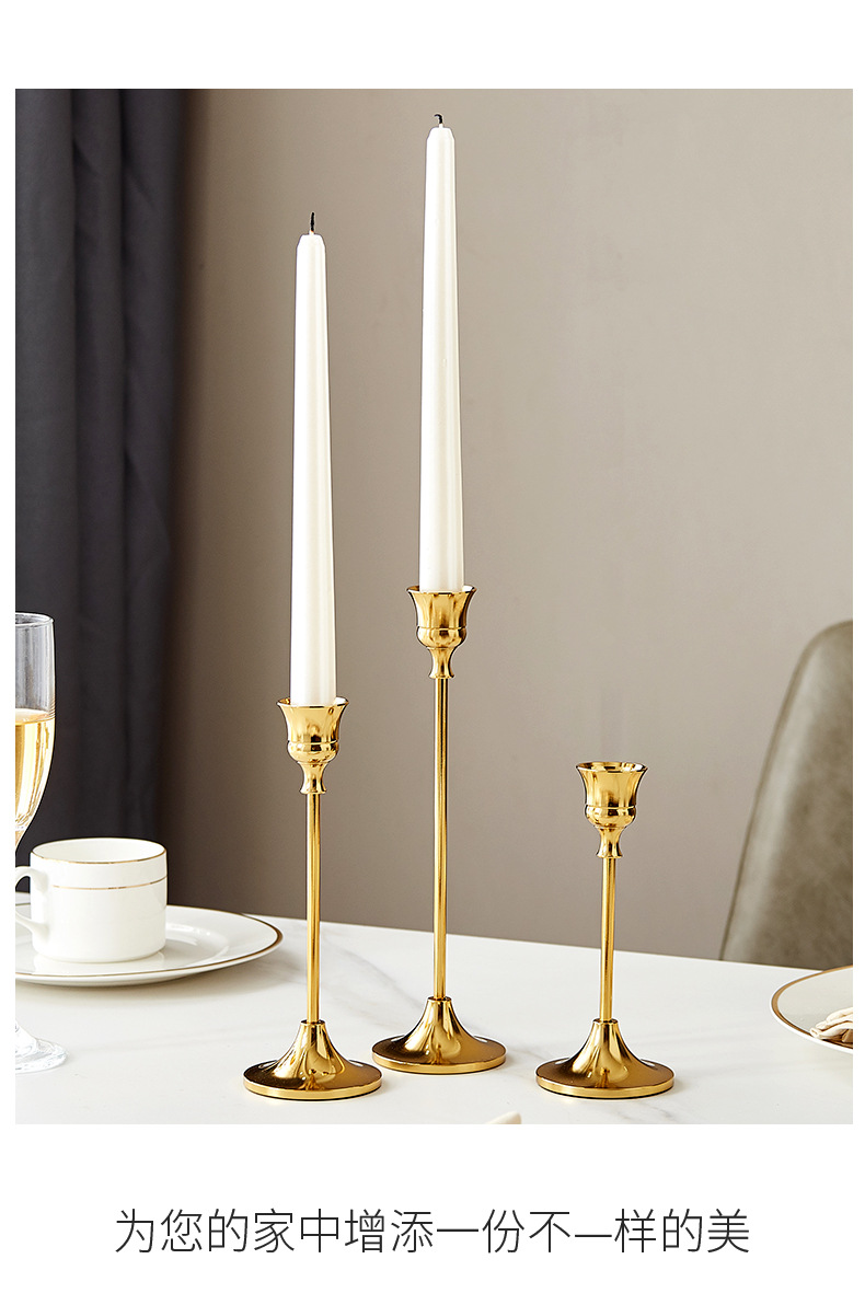 Cross-border creative metal candlesticks, high-end office decorative items, wedding and celebration candles, handicrafts wholesale factory pic 8