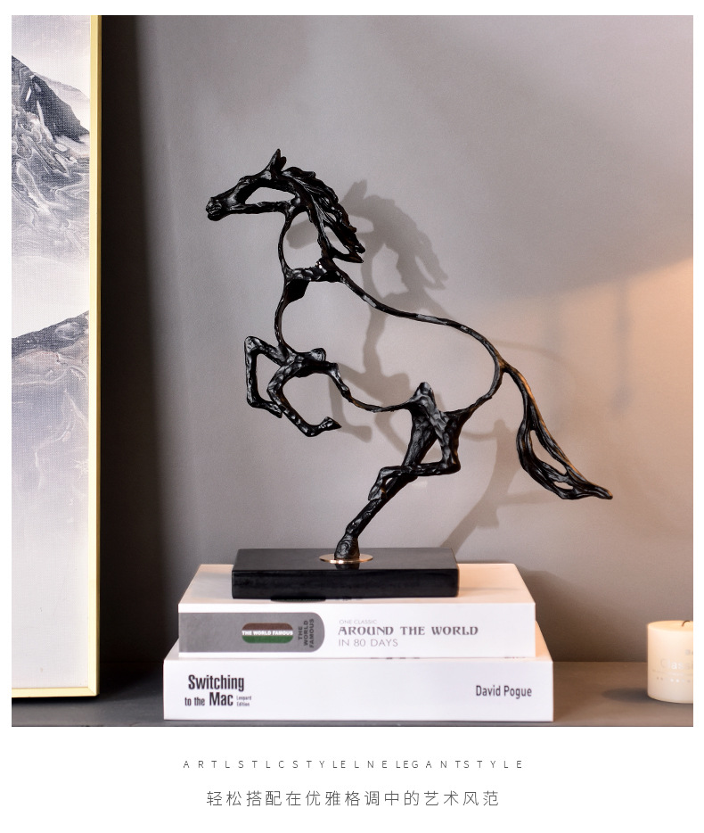 Cross-border horse ornaments, high-end and creative home living room metal animal decoration gifts, gift handicrafts wholesale pic 5