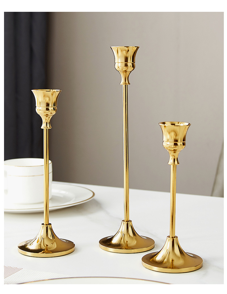 Cross-border creative metal candlesticks, high-end office decorative items, wedding and celebration candles, handicrafts wholesale factory pic 9