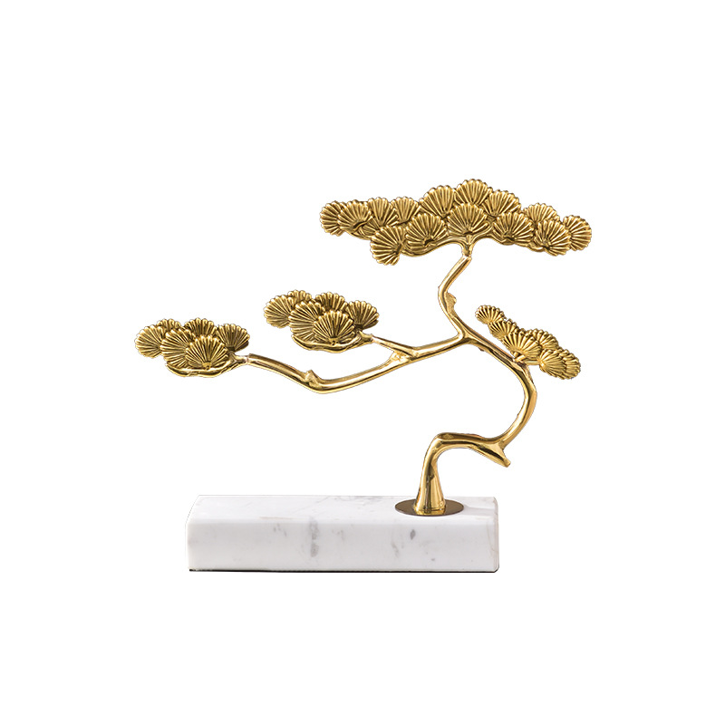 Model room, hotel, club, TV cabinet, entrance hall soft furnishings, high-end marble, paulownia tree decorative items and ornaments Application Scenario