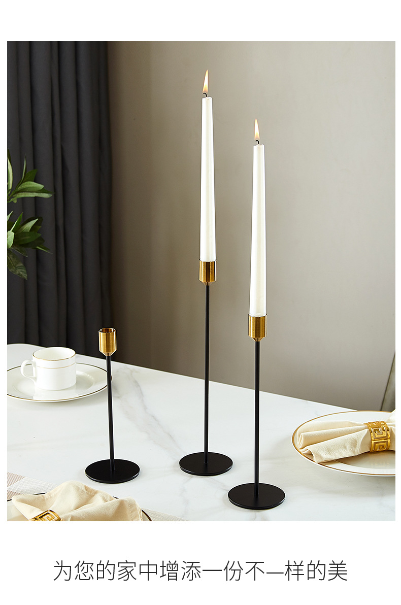 Nordic ironwork candlesticks, dining tables, metal home candlesticks, creative wedding and celebration candlesticks, high-end decorative items wholesale factory pic 8