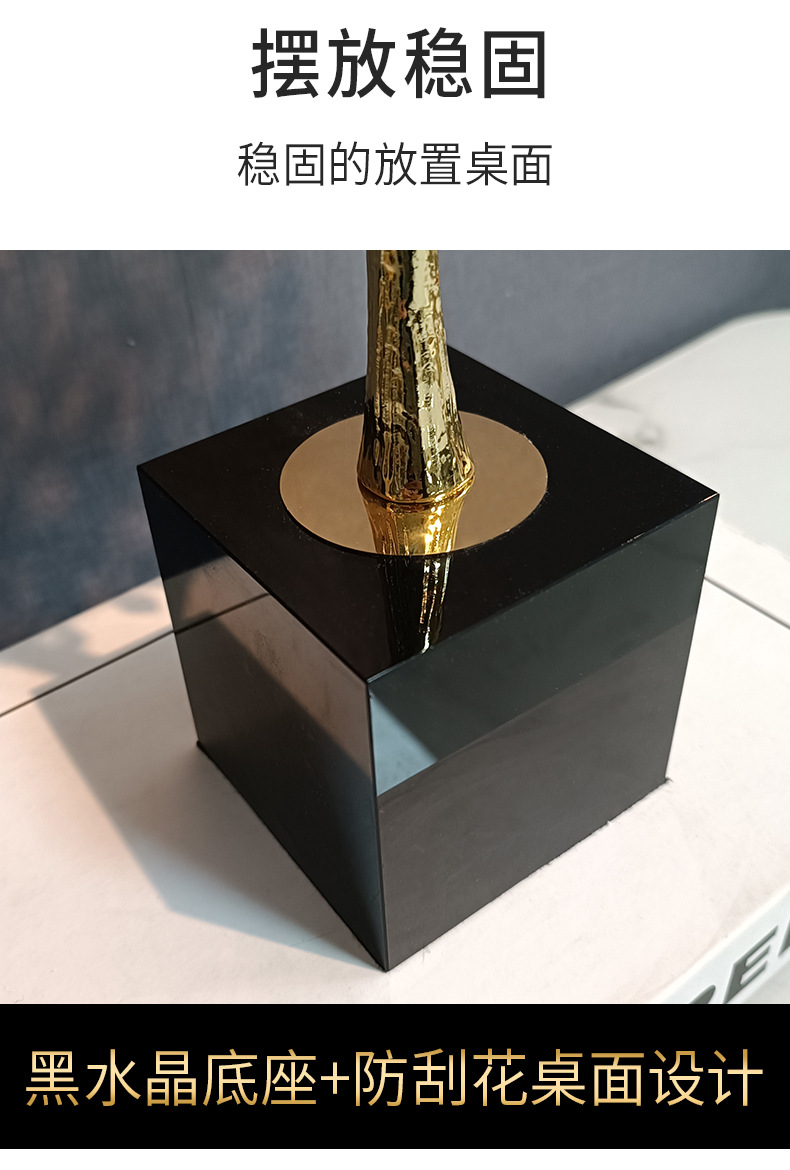 Nordic light luxury home decoration items for prosperity and wealth, high-end metal handicrafts factory for living room and office desk decoration pic 3