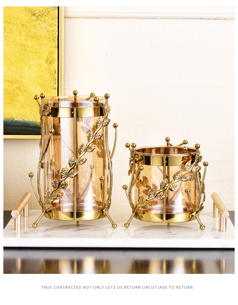 Thickened modern metal floral vase, Nordic light luxury dining table, special decorative glass ornament for dried flower arrangement pic 10