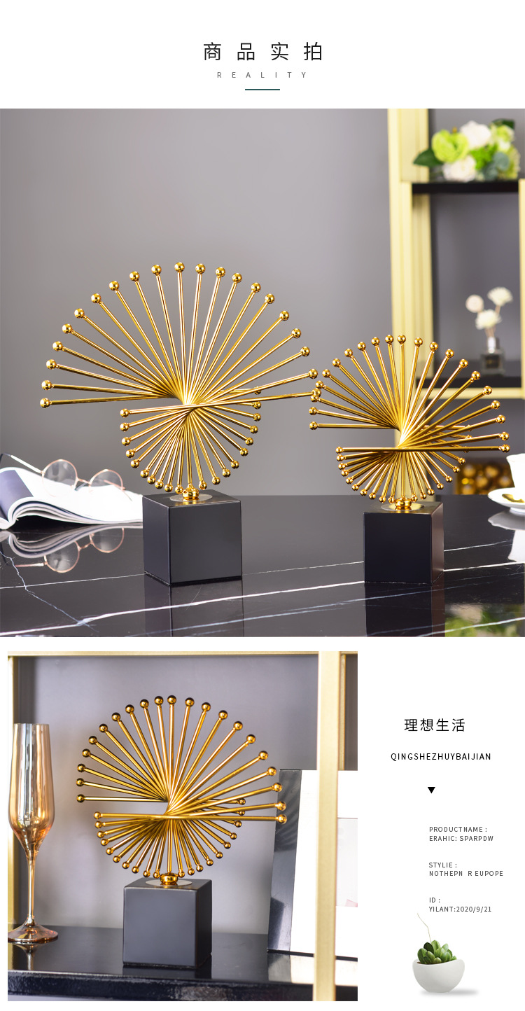 European-style creative light luxury metal decorative items, high-end decoration for home living rooms, gifts and handicrafts wholesale factory pic 5