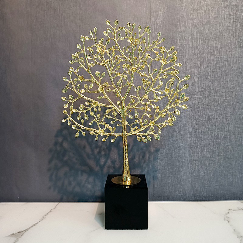 Nordic light luxury home decoration items for prosperity and wealth, high-end metal handicrafts factory for living room and office desk decoration