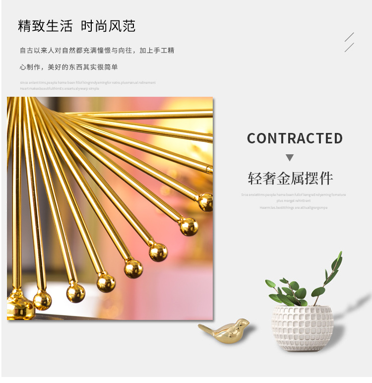 European-style creative light luxury metal decorative items, high-end decoration for home living rooms, gifts and handicrafts wholesale factory pic 2