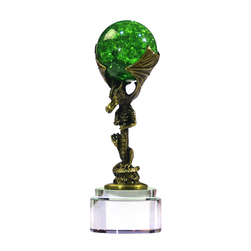 Spiral dragon crystal ball decorative desk wine cabinet decoration modern creative model room metal decorative handicrafts Item Picture