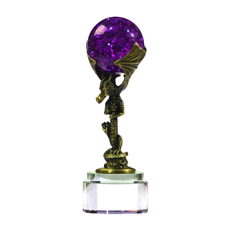 Spiral dragon crystal ball decorative desk wine cabinet decoration modern creative model room metal decorative handicrafts pic 5