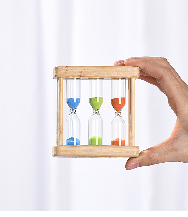 Wooden hourglass timer ornament 1/3/5-minute set wooden hourglass creative home ornament Children's hourglass pic 22