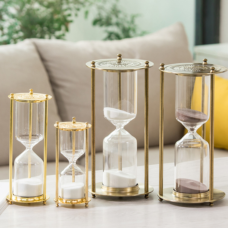 批发沙漏欧式金属沙漏计时摆件15分钟创意家居软装饰品客厅装饰图