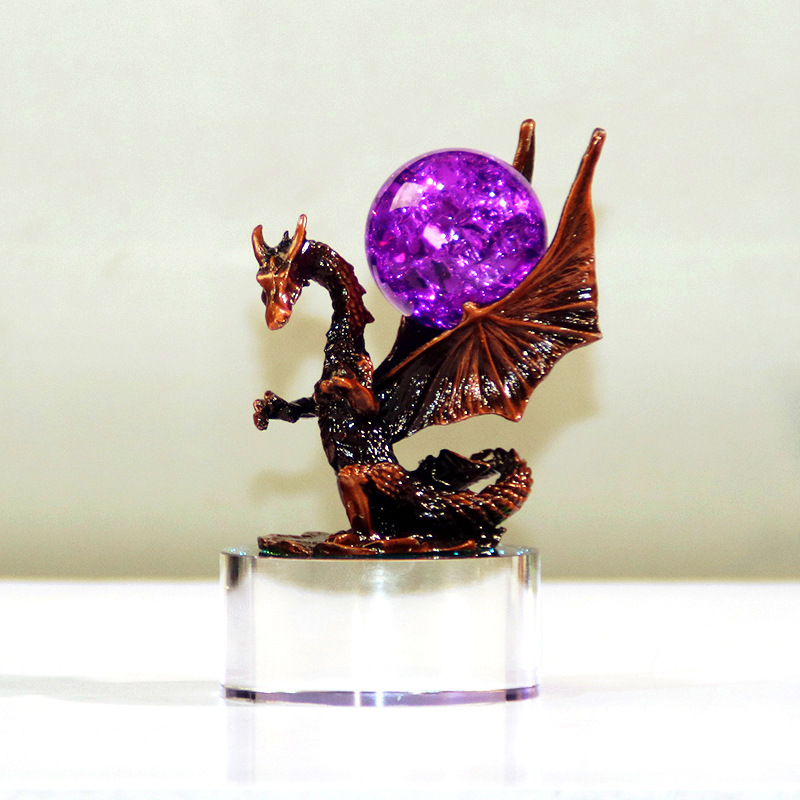 Metal pterodactyl crystal ball ornaments, desk and wine cabinet decoration, modern creative model room metal ornaments and handicrafts pic 6