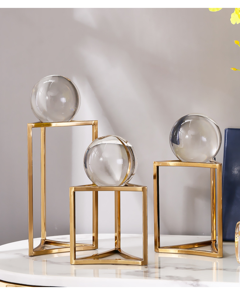 Modern, simple and light luxury crystal ball ornaments, Nordic living room model room home wine cabinet soft decoration wholesale pic 6