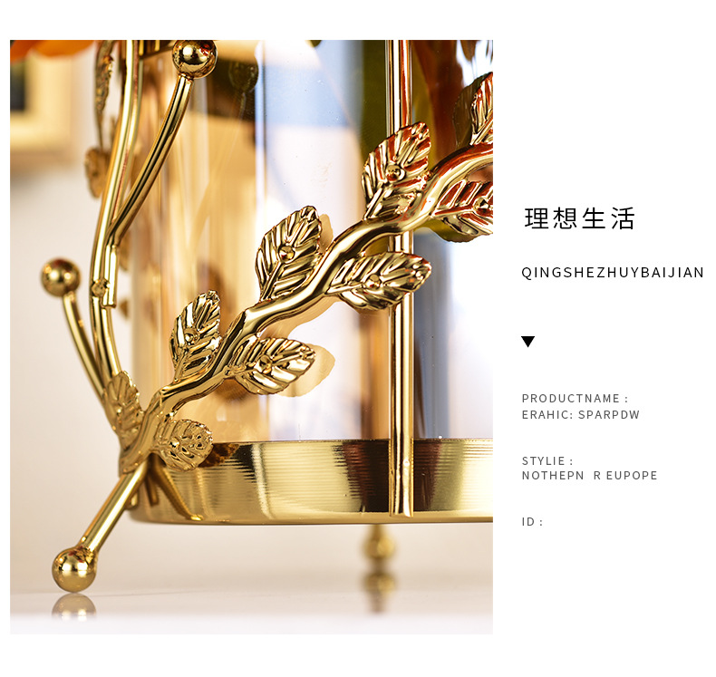 Thickened modern metal floral vase, Nordic light luxury dining table, special decorative glass ornament for dried flower arrangement pic 8