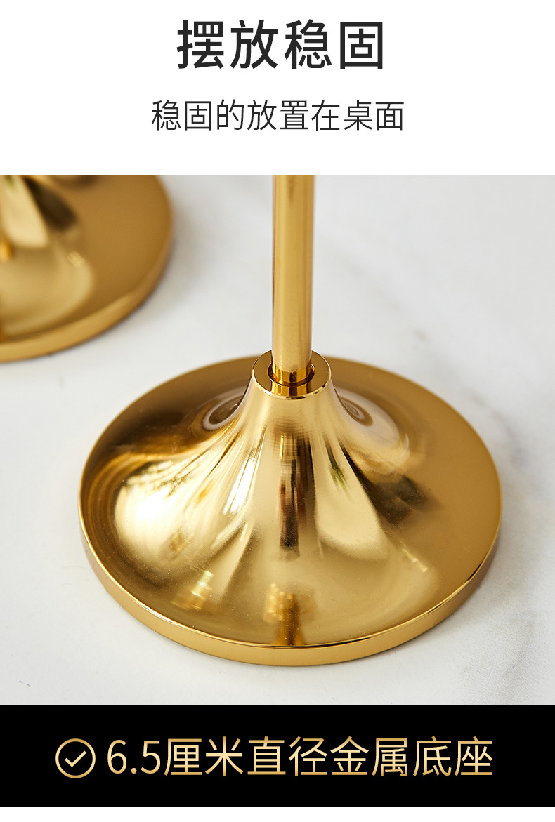 Cross-border creative metal candlesticks, high-end office decorative items, wedding and celebration candles, handicrafts wholesale factory pic 3