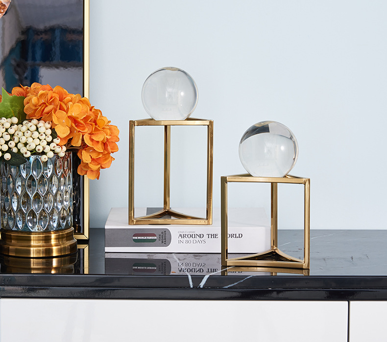 Modern, simple and light luxury crystal ball ornaments, Nordic living room model room home wine cabinet soft decoration wholesale pic 11