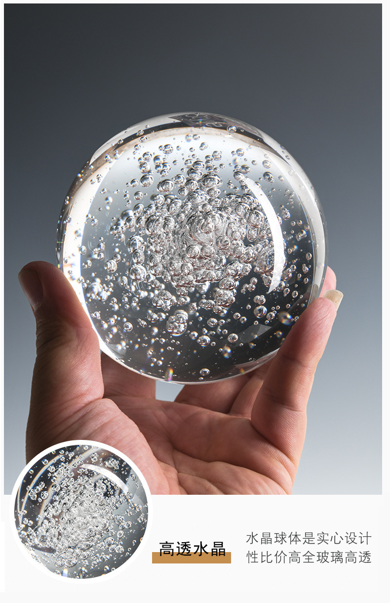 Ice crack ball crystal glass ball decorative items, artificial rockery fountain crack water flow bonsai handicrafts and ornaments pic 4