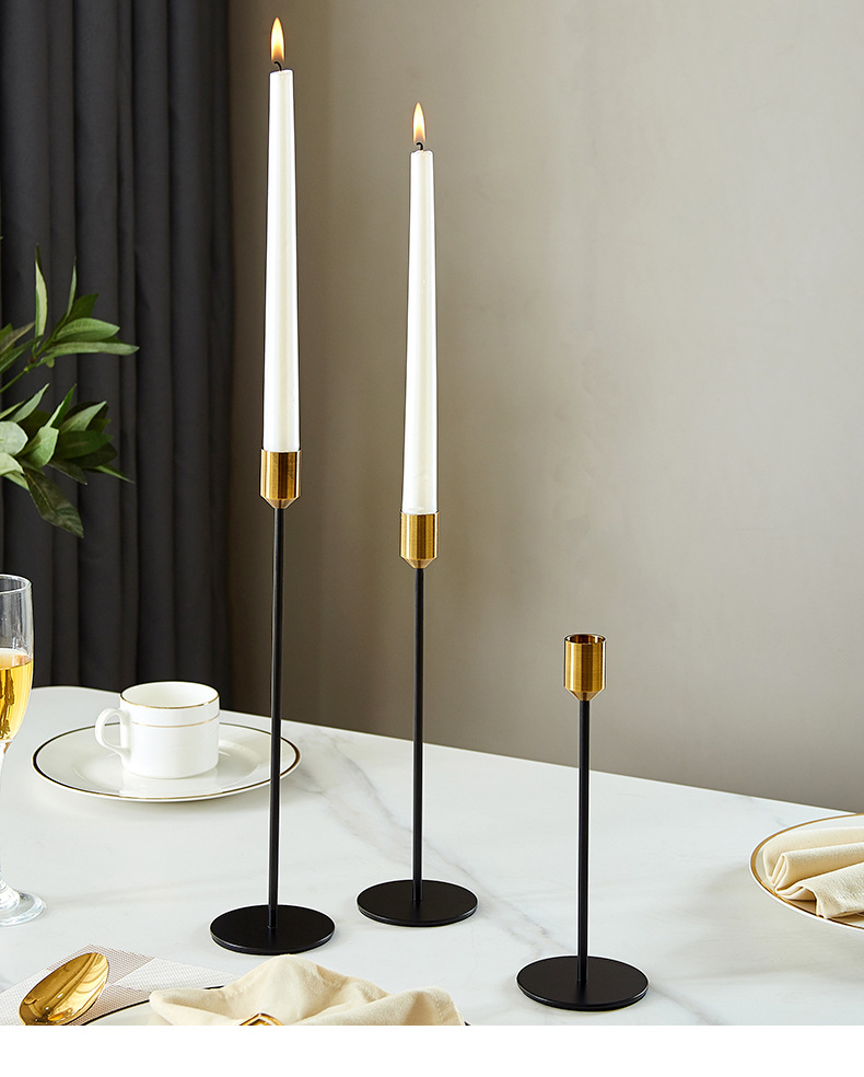 Nordic ironwork candlesticks, dining tables, metal home candlesticks, creative wedding and celebration candlesticks, high-end decorative items wholesale factory pic 1