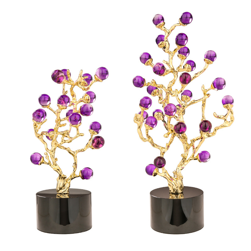 Light luxury high-end amethyst decorative plant ornaments, home living room, entrance hall, office desk decoration handicrafts Application Scenario