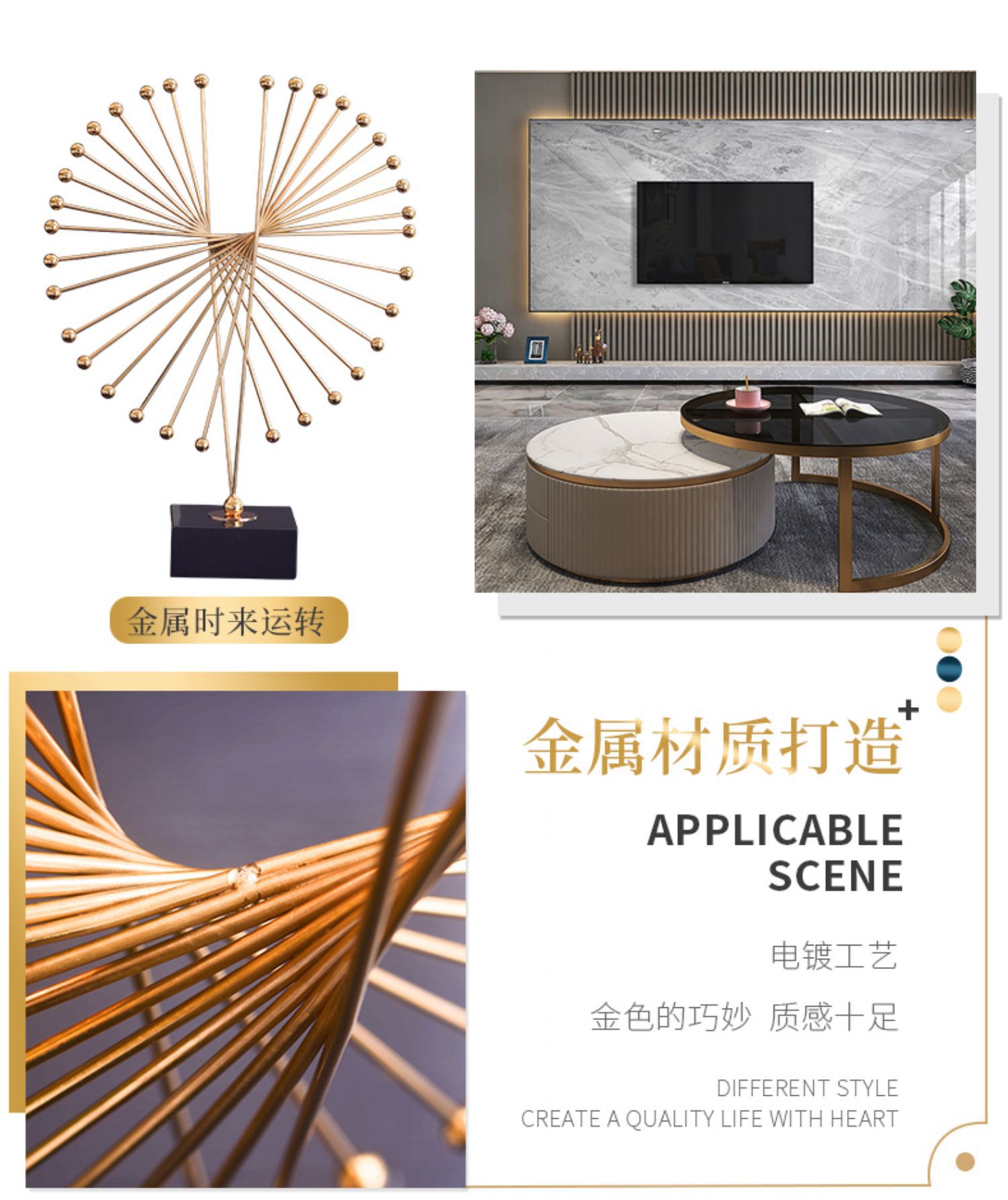 Cross-border light luxury metal flying eagle decorative items, creative living room TV cabinet, entrance hall, housemoving gifts, gift handicrafts wholesale pic 2