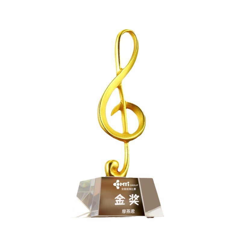 New Note Crystal Trophy, Good Voice Children's Host Singer Music Competition Note Speech Golden Microphone Award Application Scenario