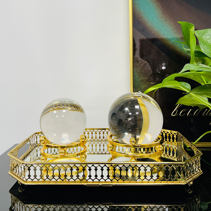 跨境简约现代水晶球摆件家居客厅电视柜办公室球装饰工艺品厂