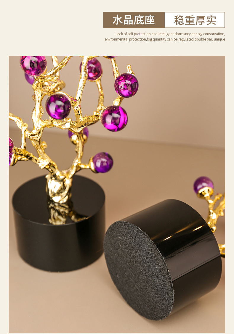 Light luxury high-end amethyst decorative plant ornaments, home living room, entrance hall, office desk decoration handicrafts pic 8