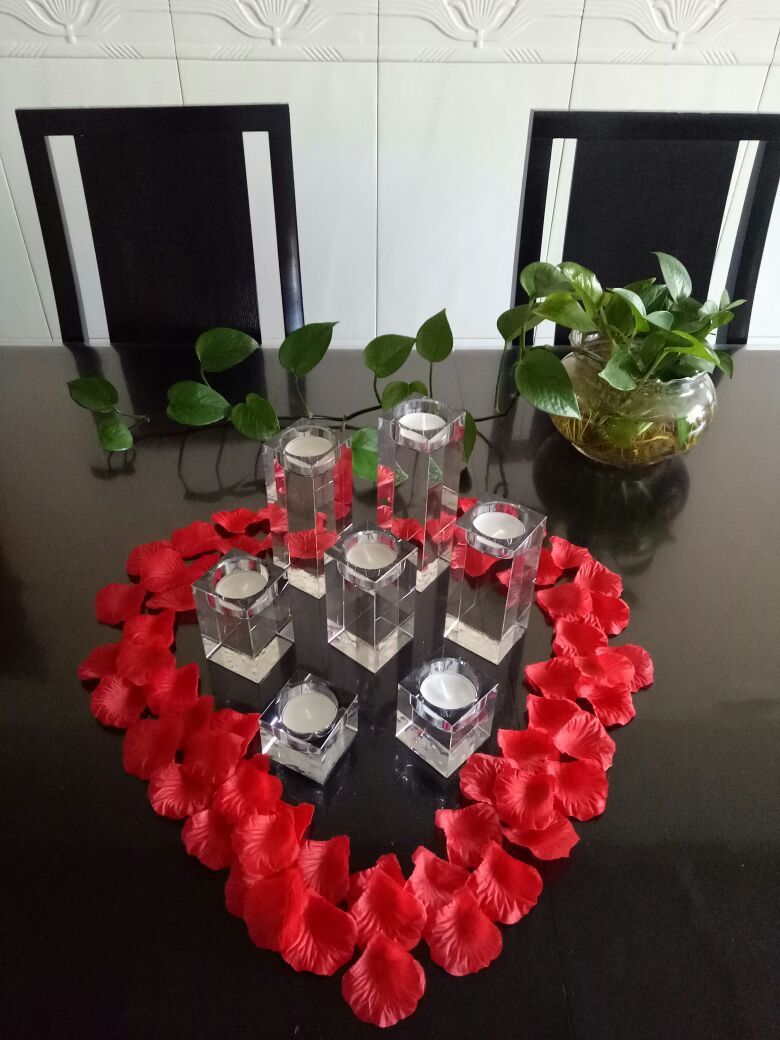 Nordic light luxury square crystal candlestick decoration, romantic candlelight dinner prop, candlestick table and table stand decoration pic 21