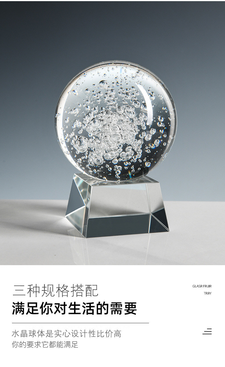 Ice crack ball crystal glass ball decorative items, artificial rockery fountain crack water flow bonsai handicrafts and ornaments pic 8