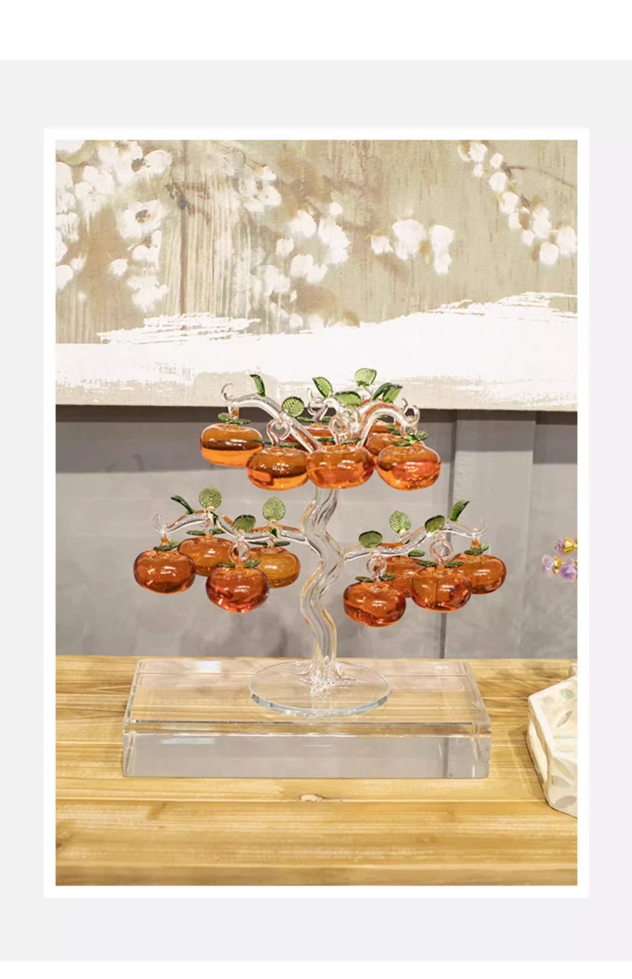 Crystal persimmon tree creative home decorations, living room entrance hall ornaments, TV cabinet decorations, home wine cabinet handicrafts pic 13