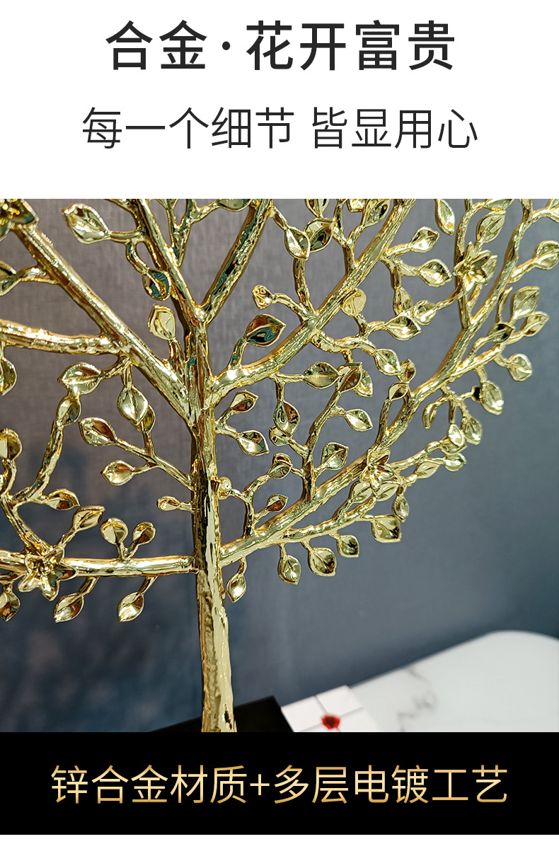 Nordic light luxury home decoration items for prosperity and wealth, high-end metal handicrafts factory for living room and office desk decoration pic 2