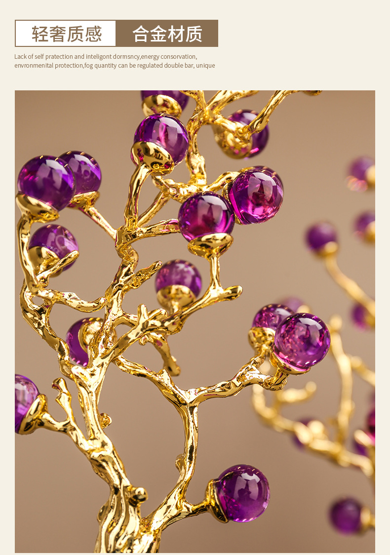 Light luxury high-end amethyst decorative plant ornaments, home living room, entrance hall, office desk decoration handicrafts pic 9
