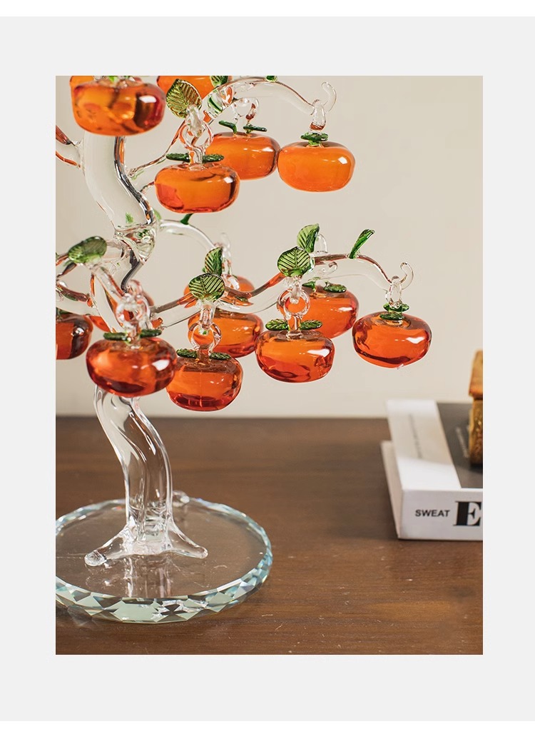Crystal persimmon tree creative home decorations, living room entrance hall ornaments, TV cabinet decorations, home wine cabinet handicrafts pic 11