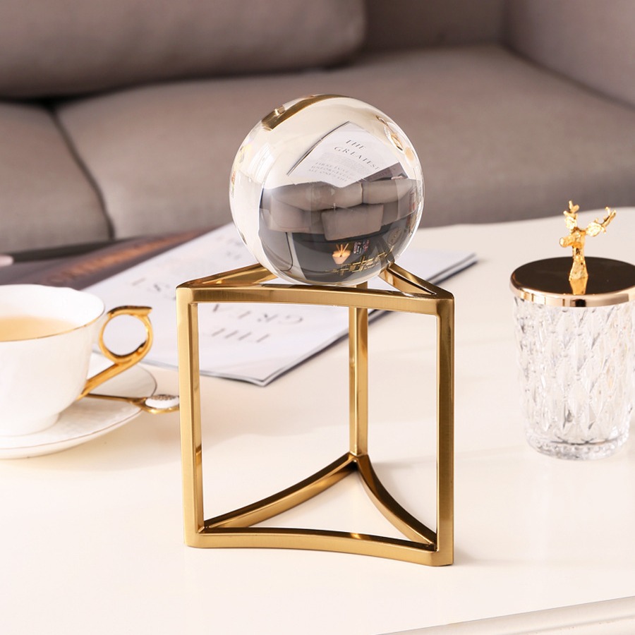 Modern, simple and light luxury crystal ball ornaments, Nordic living room model room home wine cabinet soft decoration wholesale Specification image