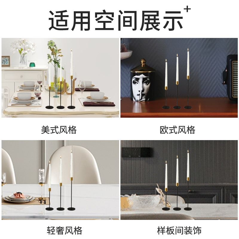 Nordic ironwork candlesticks, dining tables, metal home candlesticks, creative wedding and celebration candlesticks, high-end decorative items wholesale factory Specification image