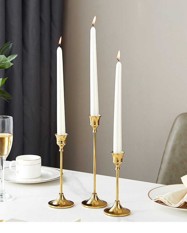 Cross-border creative metal candlesticks, high-end office decorative items, wedding and celebration candles, handicrafts wholesale factory pic 1