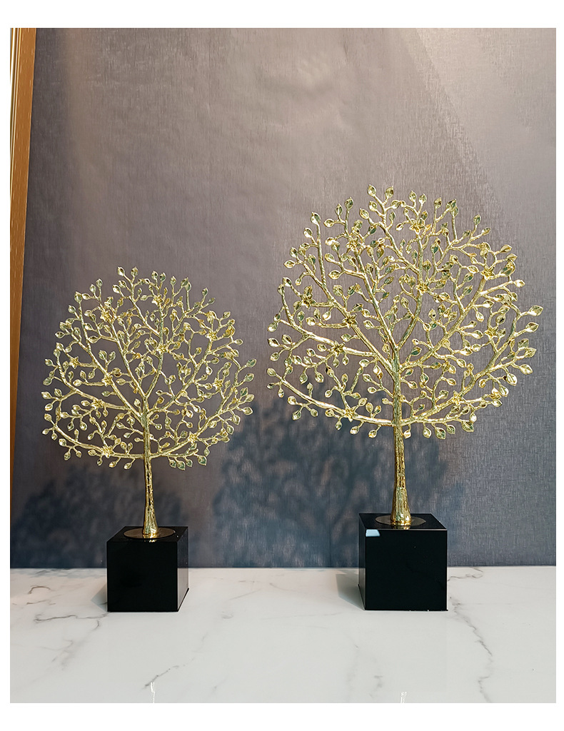 Nordic light luxury home decoration items for prosperity and wealth, high-end metal handicrafts factory for living room and office desk decoration pic 8