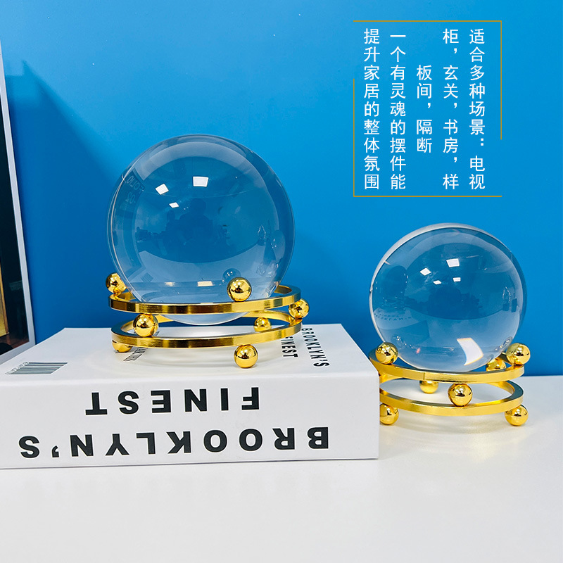 Cross-border simple and modern crystal ball ornaments, home living room TV cabinet, office ball decorative handicrafts factory details Picture