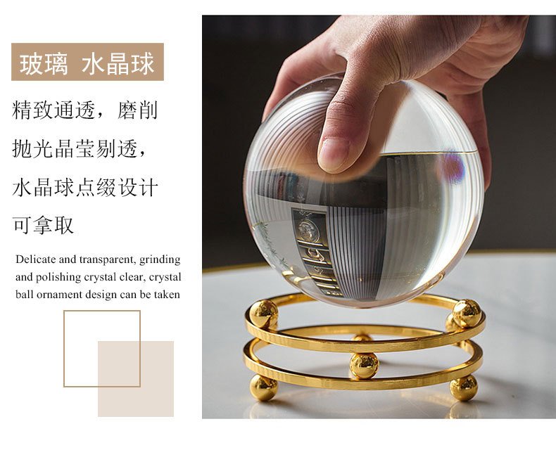 Cross-border simple and modern crystal ball ornaments, home living room TV cabinet, office ball decorative handicrafts factory pic 9