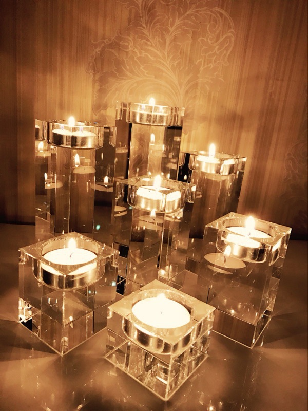 Nordic light luxury square crystal candlestick decoration, romantic candlelight dinner prop, candlestick table and table stand decoration pic 24